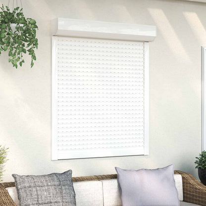 Roletové Žaluzie Bílý 100 X 130 Cm Hliník A Polyuretan