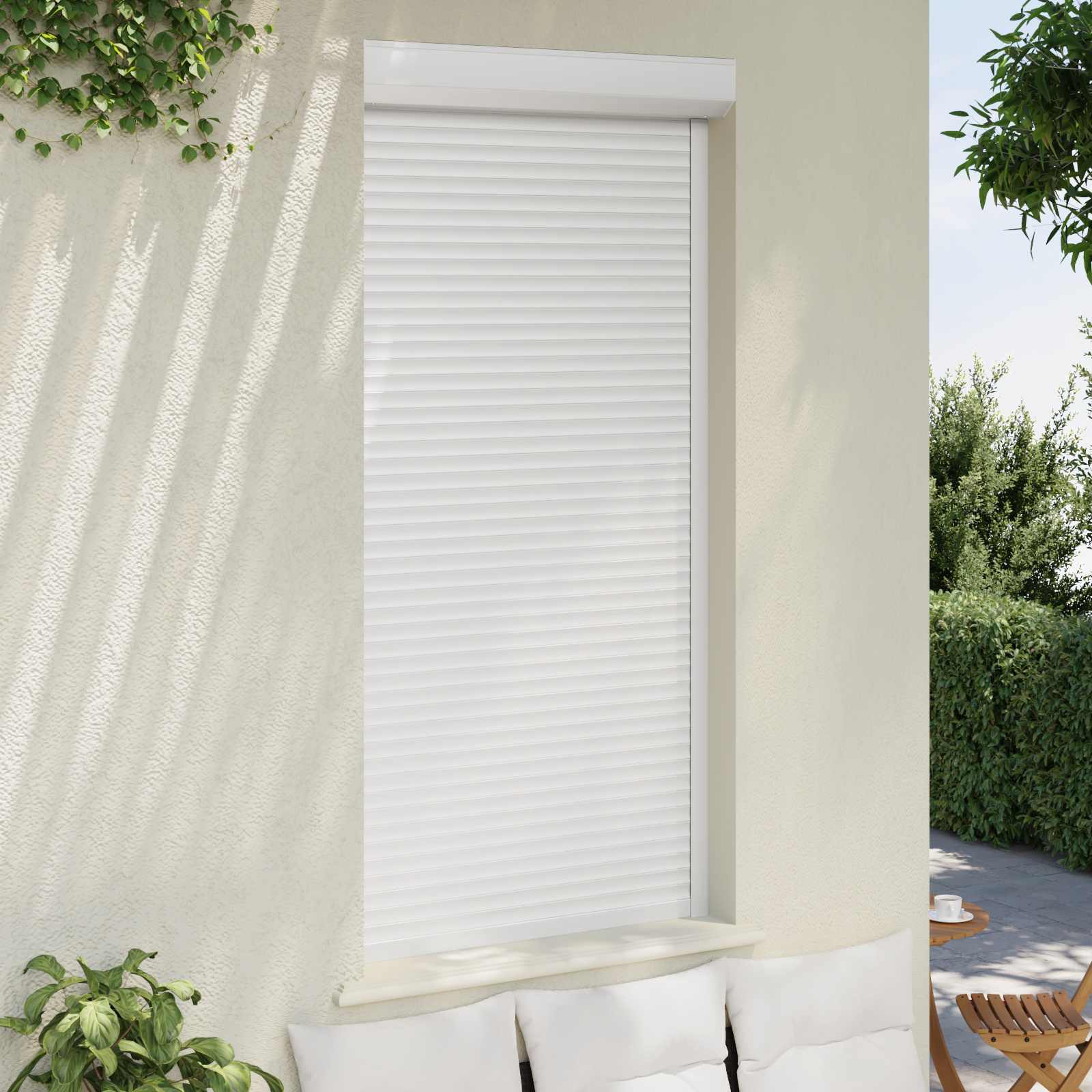Roletové Žaluzie Bílý 100 X 210 Cm Hliník A Polyuretan