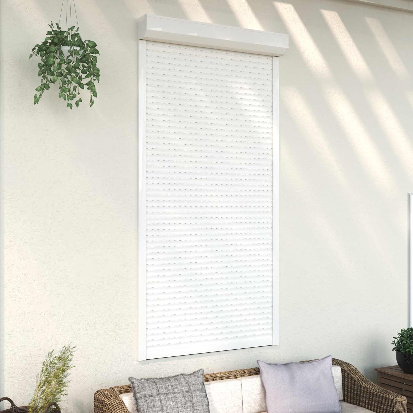 Roletové Žaluzie Bílý 110 X 220 Cm Hliník A Polyuretan