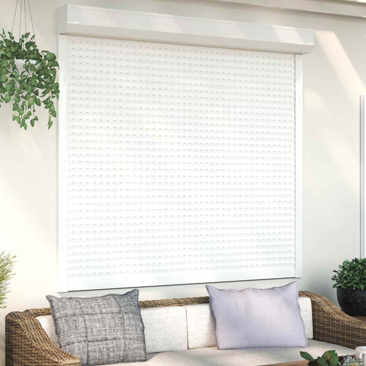 Roletové Žaluzie Bílý 160 X 150 Cm Hliník A Polyuretan