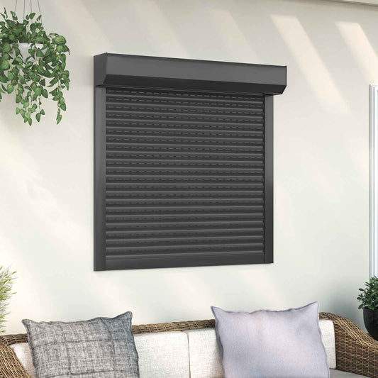 Roletové Žaluzie Antracit 100 X 100 Cm Hliník A Polyuretan