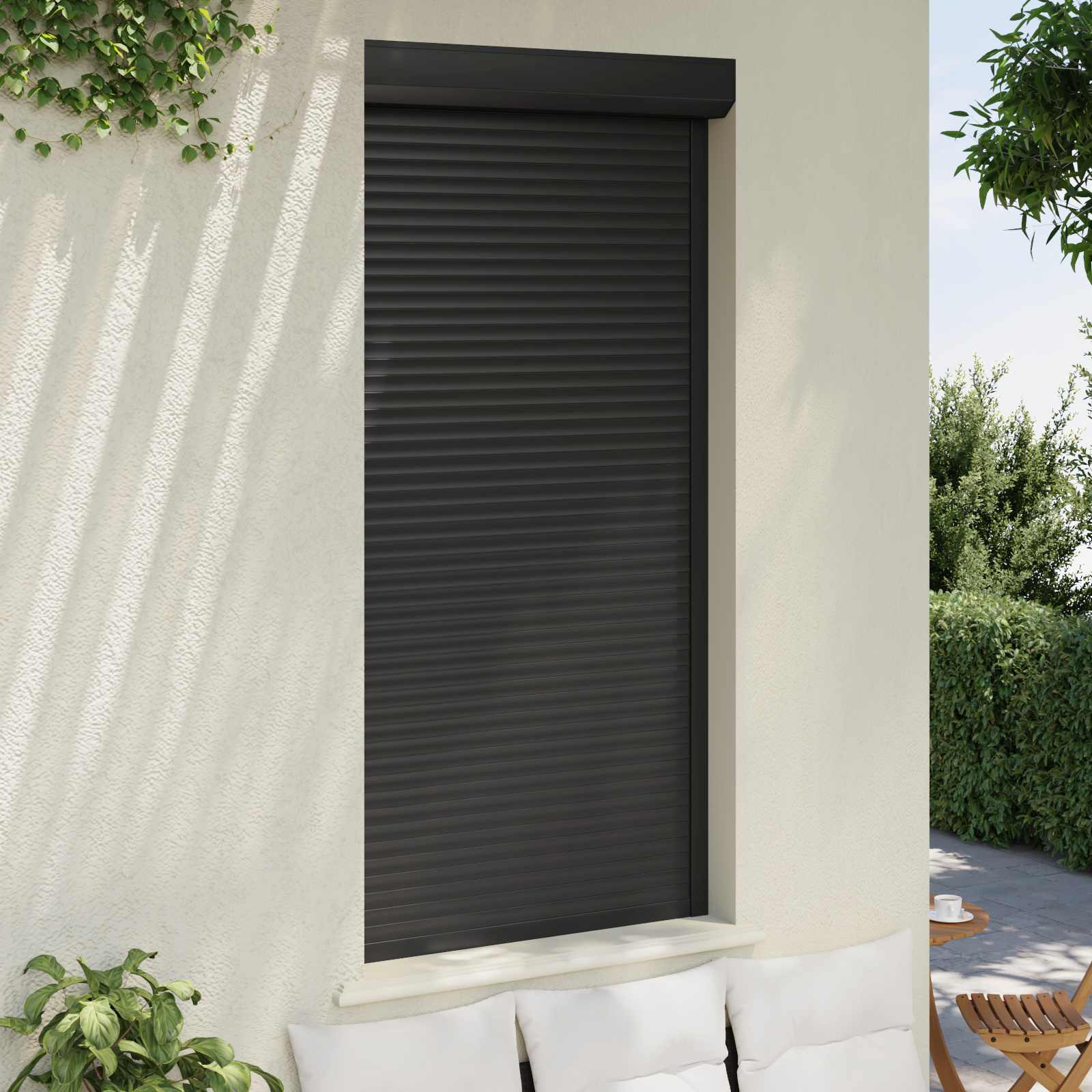 Roletové Žaluzie Antracit 100 X 210 Cm Hliník A Polyuretan