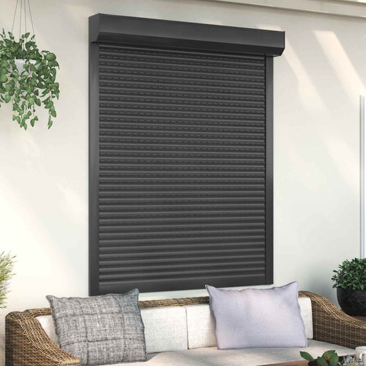 Roletové Žaluzie Antracit 120 X 150 Cm Hliník A Polyuretan