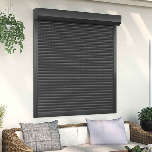 Roletové Žaluzie Antracit 130 X 140 Cm Hliník A Polyuretan