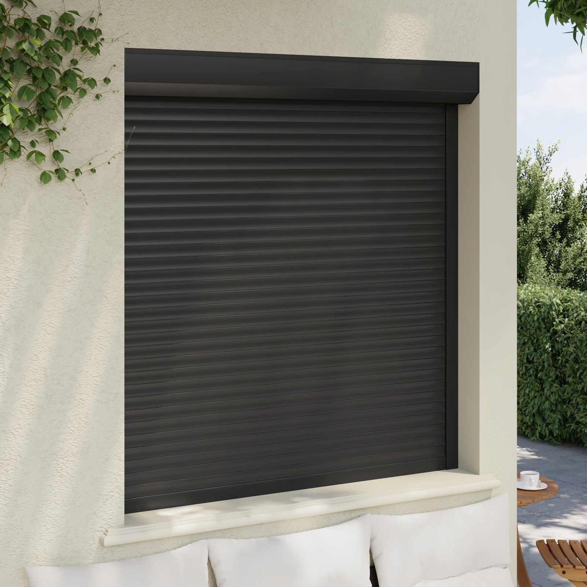 Roletové Žaluzie Antracit 130 X 140 Cm Hliník A Polyuretan