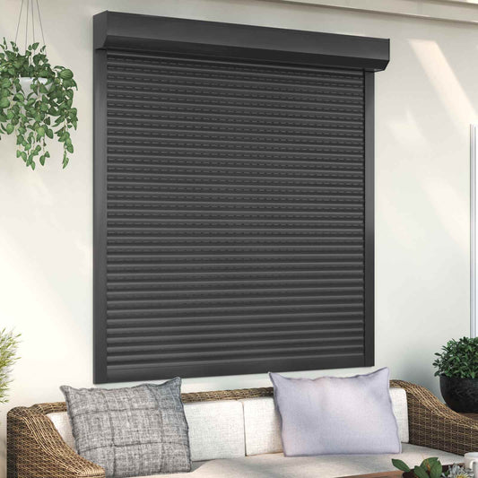Roletové Žaluzie Antracit 140 X 150 Cm Hliník A Polyuretan