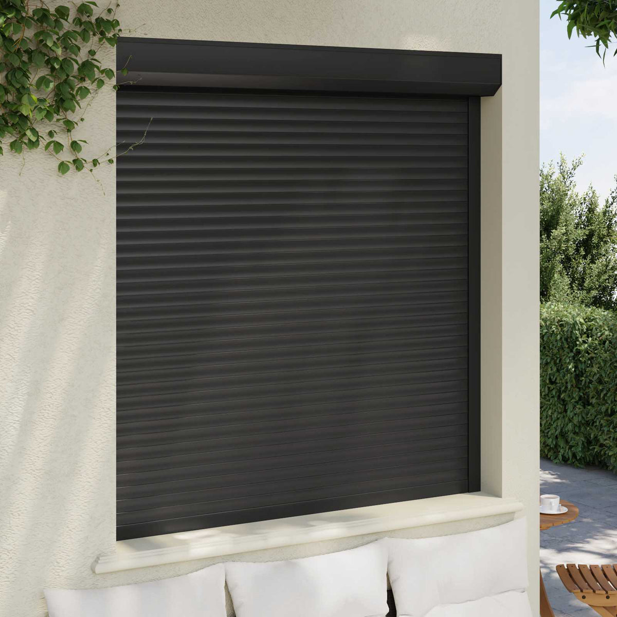 Roletové Žaluzie Antracit 140 X 150 Cm Hliník A Polyuretan
