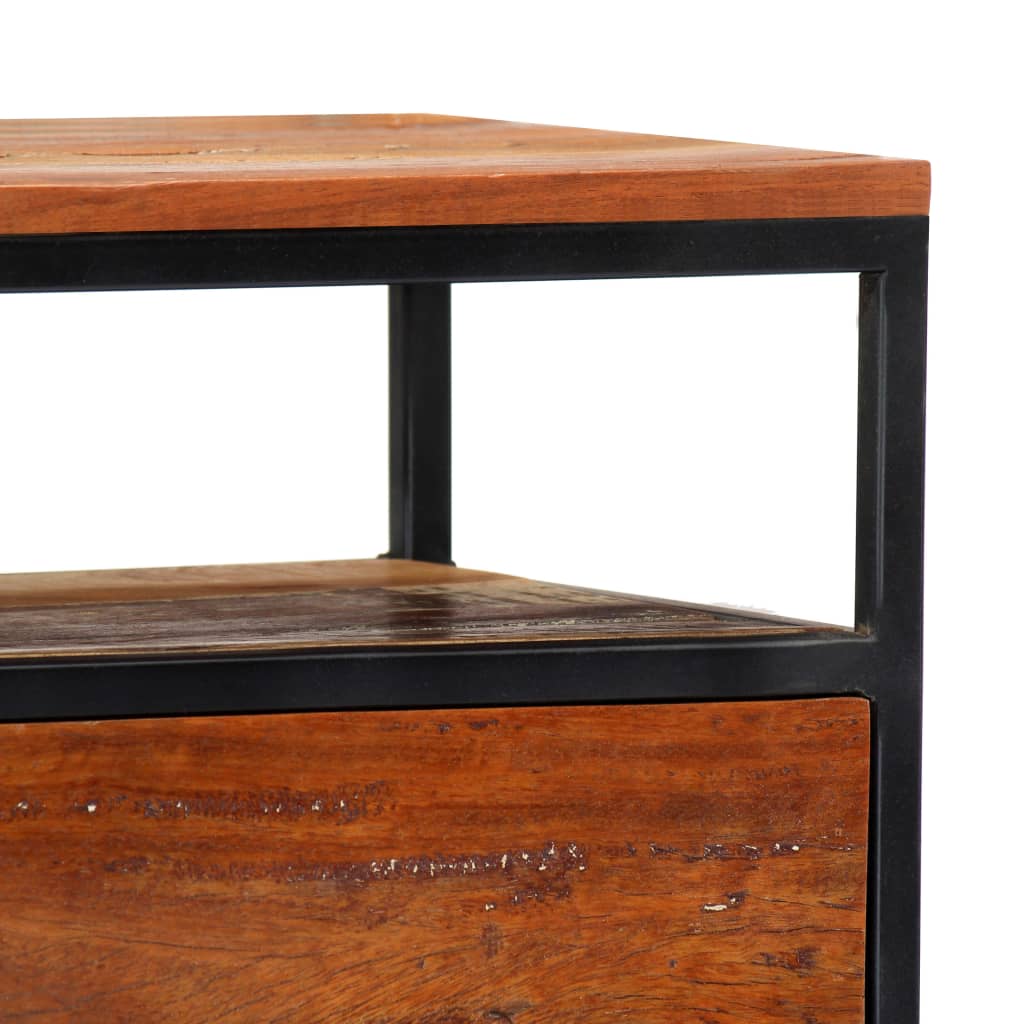 Noční Stolek 40 X 30 X 50 Cm Masivní Recyklované Dřevo A Ocel