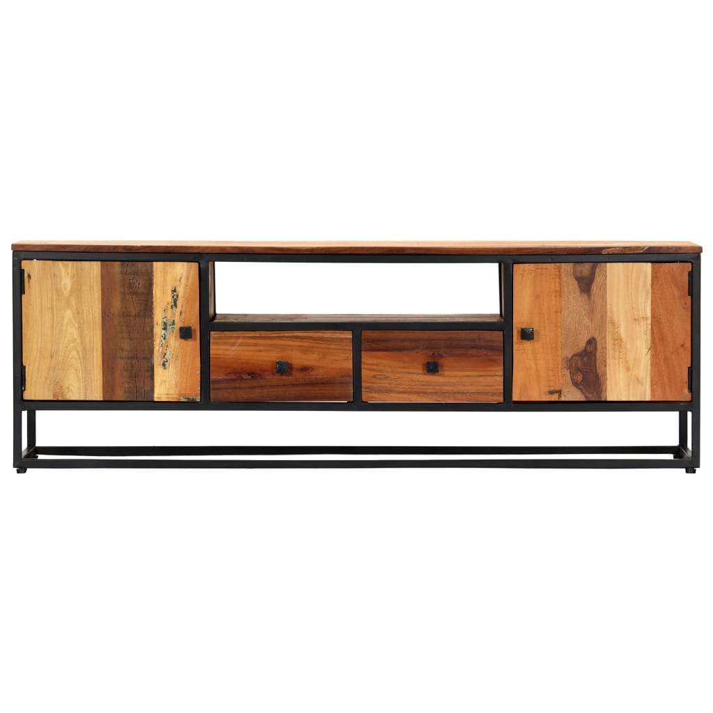 Tv Stolek 120 X 30 X 40 Cm Masivní Recyklované Dřevo A Ocel