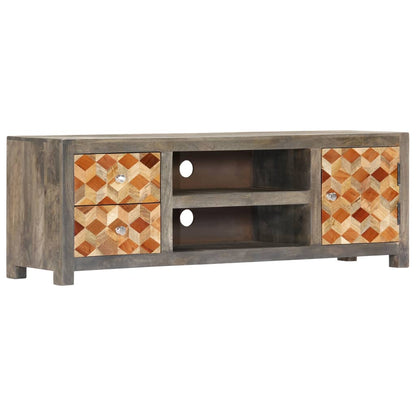Tv Stolek Šedý 120 X 30 X 40 Cm Masivní Mangovníkové Dřevo