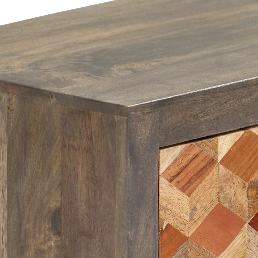 Tv Stolek Šedý 120 X 30 X 40 Cm Masivní Mangovníkové Dřevo