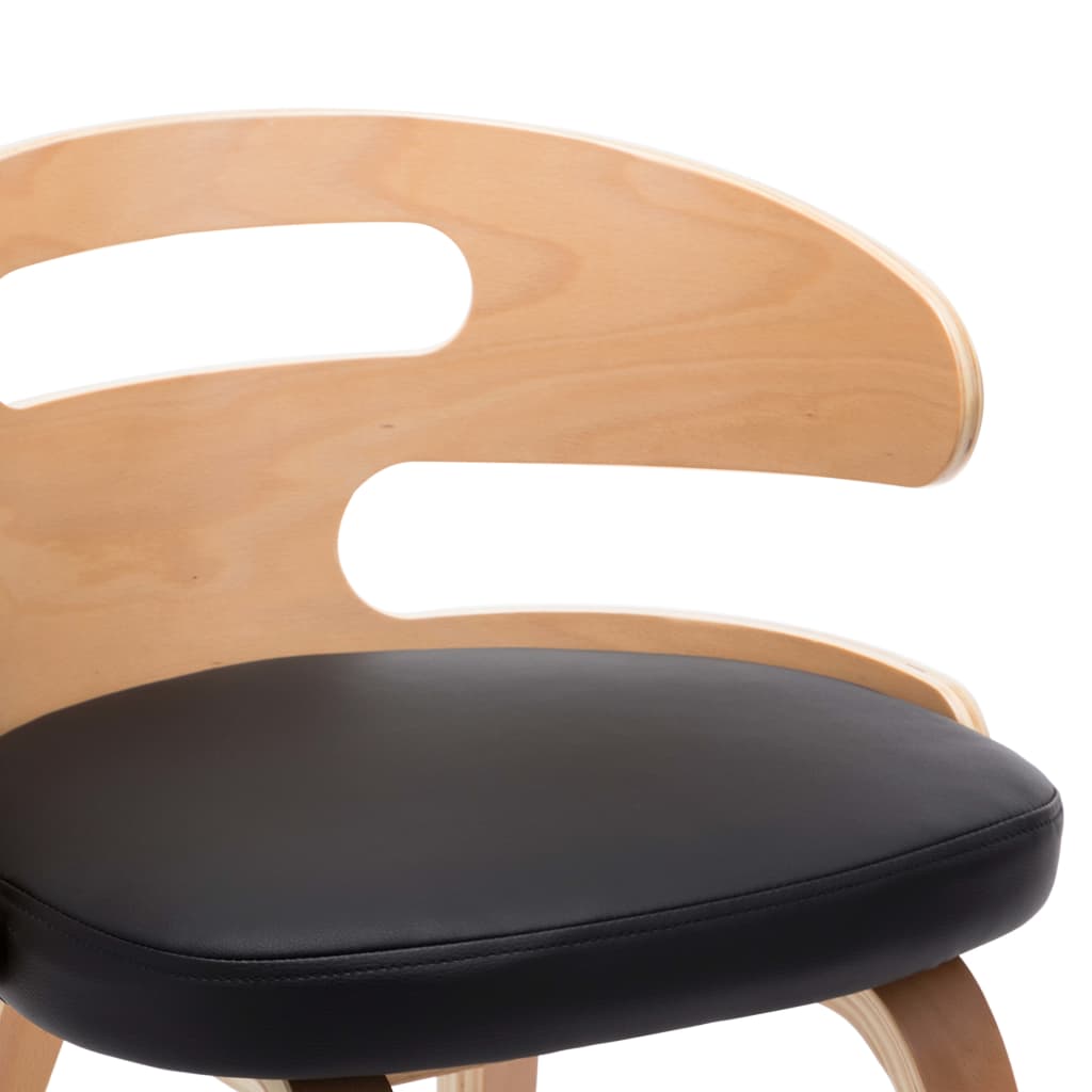 Jídelní Židle 2 Ks Černé Ohýbané Dřevo A Umělá Kůže