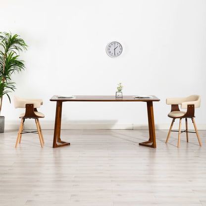 Jídelní Židle 4 Ks Krémové Umělá Kůže A Ohýbané Dřevo