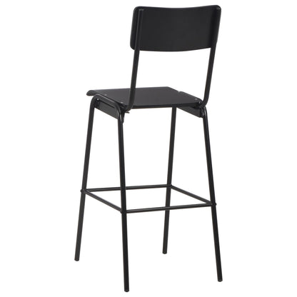 3Dílný Barový Jídelní Set Ocelový Černý