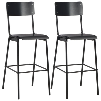 3Dílný Barový Jídelní Set Ocelový Černý
