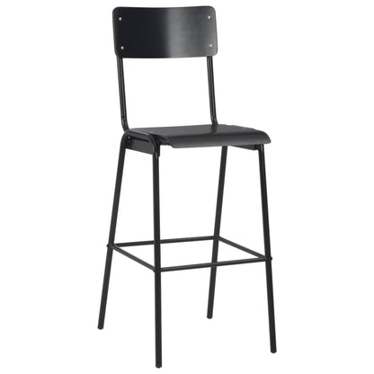 3Dílný Barový Jídelní Set Ocelový Černý
