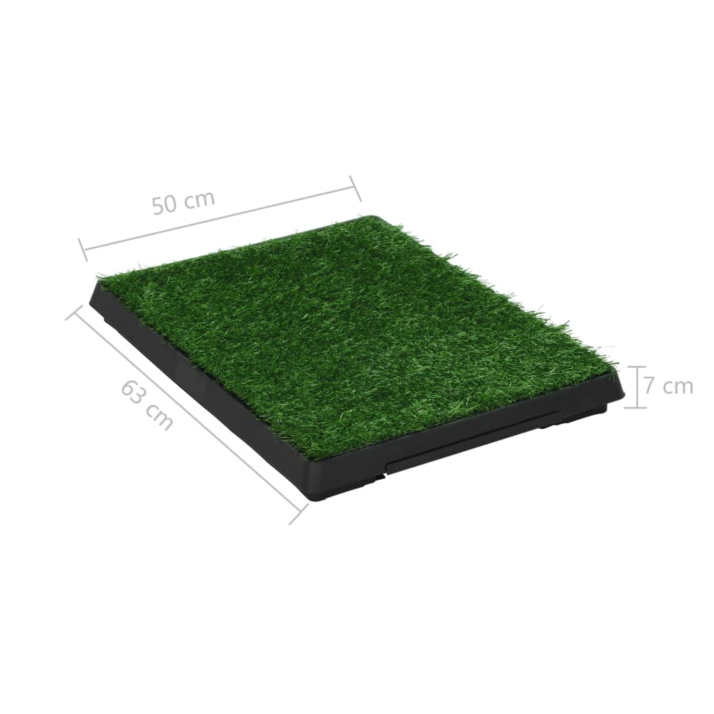 Toaleta pro psy s nádobou a umělou trávou zelená 63x50x7 cm WC