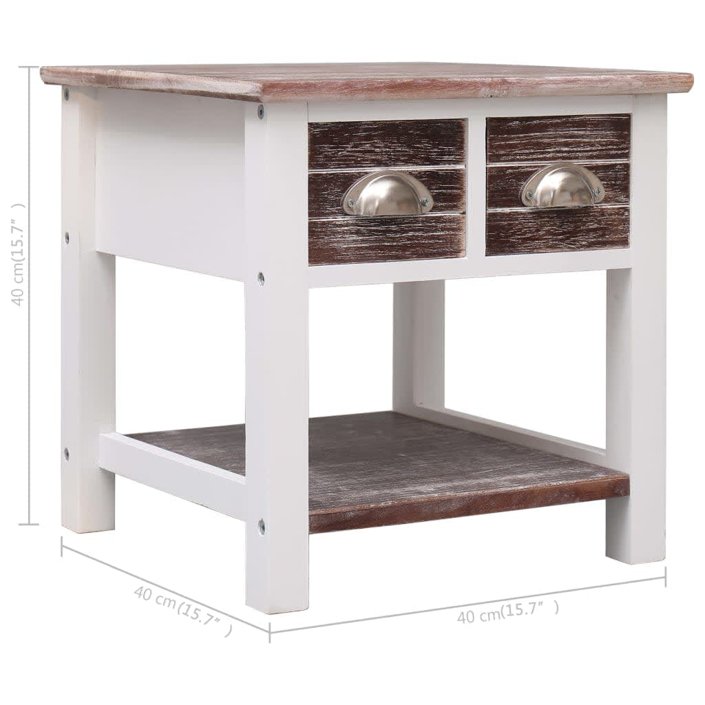 Odkládací Stolek Hnědý 40 X 40 X 40 Cm Dřevo Pavlovnie