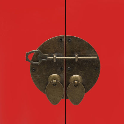 Noční Stolek Červený 38 X 28 X 52 Cm Dřevo Pavlovnie
