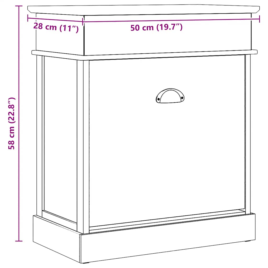 Botník Šedý 50 X 28 X 58 Cm Dřevo Pavlovnie