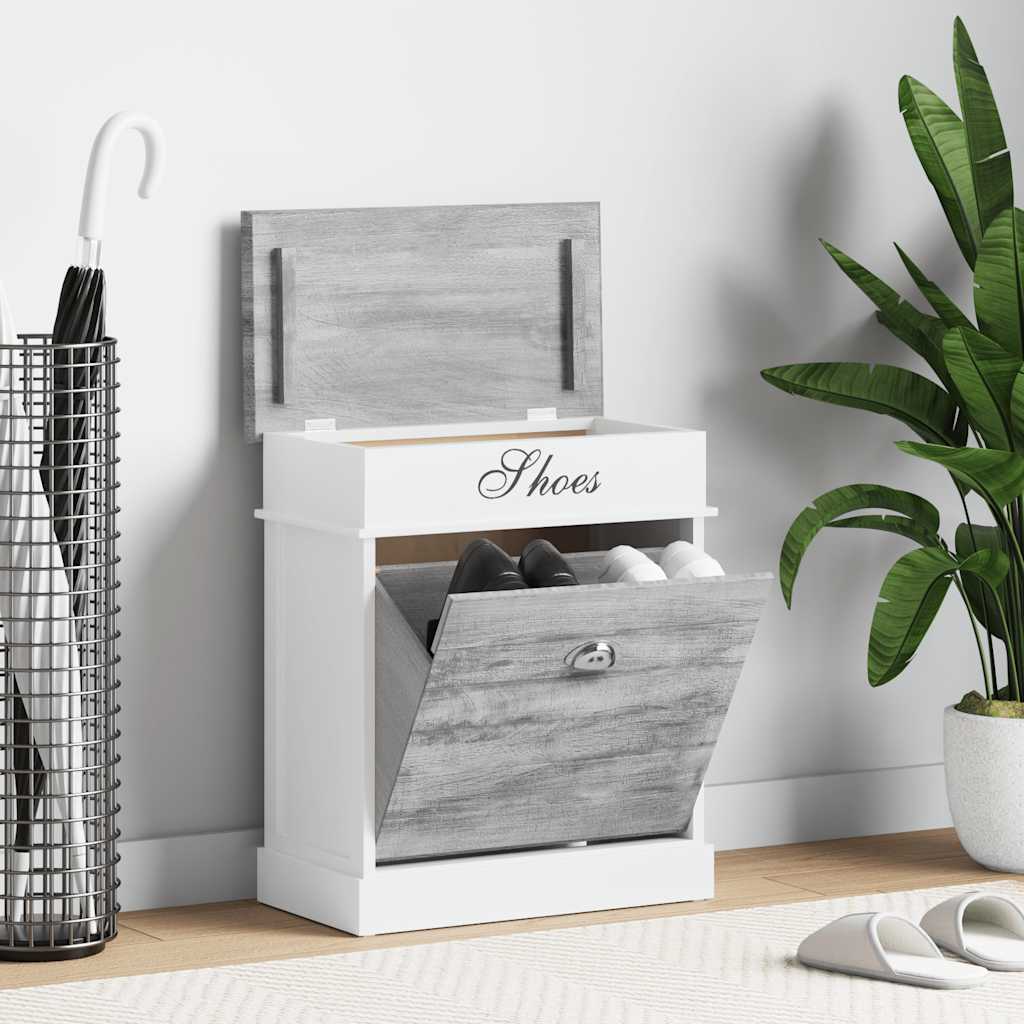 Botník Šedý 50 X 28 X 58 Cm Dřevo Pavlovnie