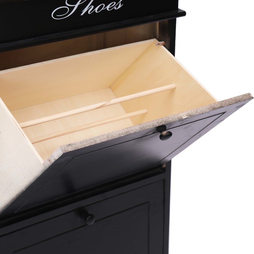 Botník Černý 50 X 28 X 98 Cm Dřevo Pavlovnie