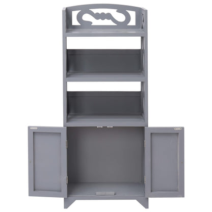 Koupelnová Skříňka Šedá 46 X 24 X 116 Cm Dřevo Pavlovnie