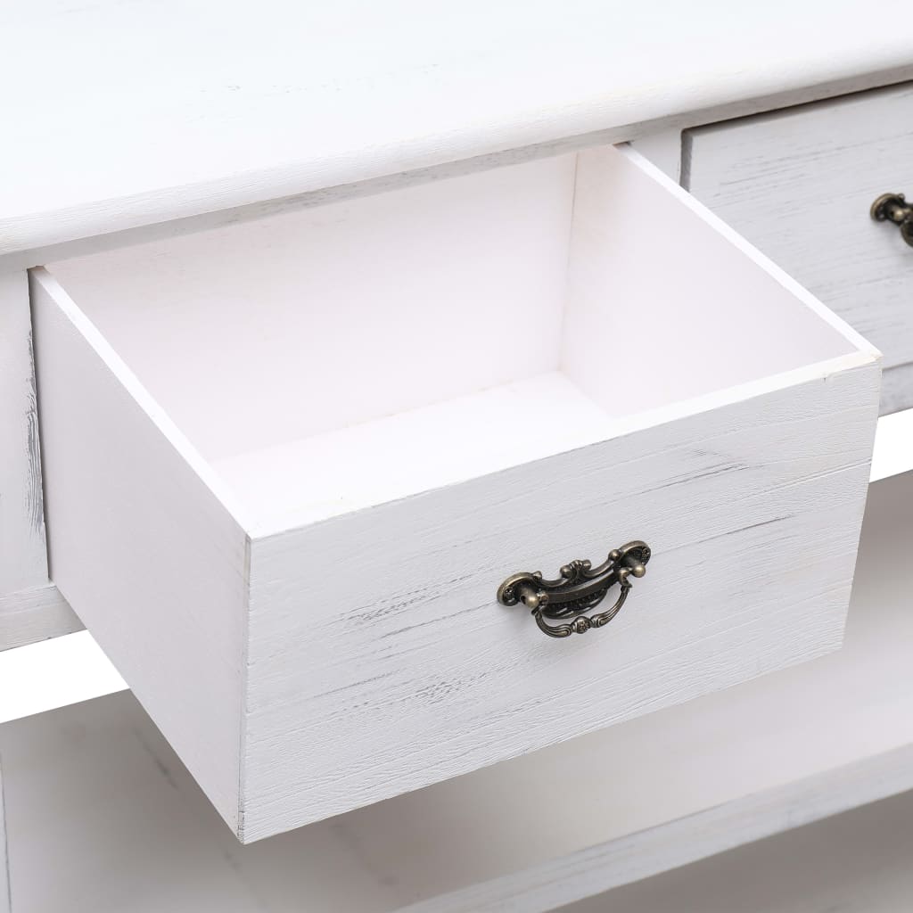 Příborník Bílý S Patinou 115 X 30 X 76 Cm Dřevo