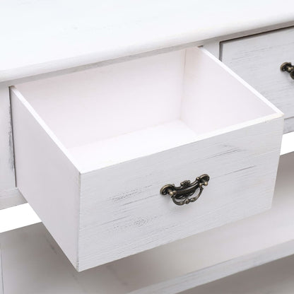 Příborník Bílý S Patinou 115 X 30 X 76 Cm Dřevo