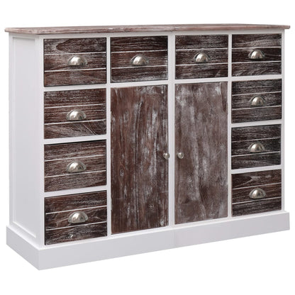 Příborník S 10 Zásuvkami Hnědý 113 X 30 X 79 Cm Dřevo
