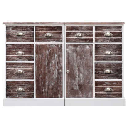 Příborník S 10 Zásuvkami Hnědý 113 X 30 X 79 Cm Dřevo