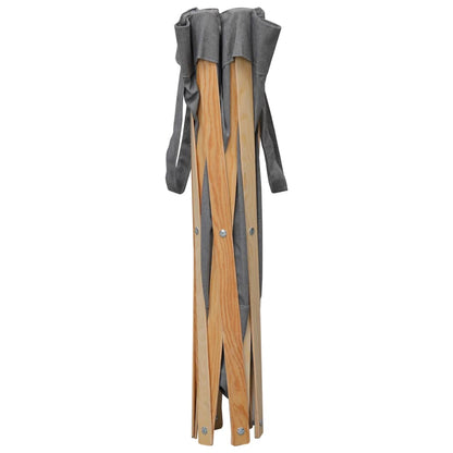 Skládací Koš Na Prádlo Šedý Dřevo A Textil