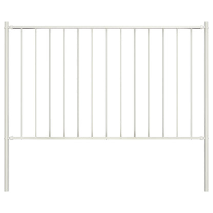 Plotový Dílec Se Sloupky Ocel Práškový Lak 1,7 X 1,25 M Bílý