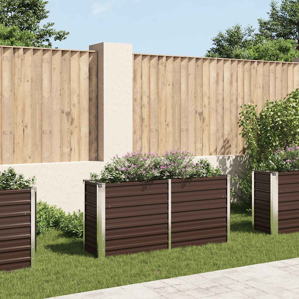 Vyvýšený Záhon Pozinkovaná Ocel Hnědý