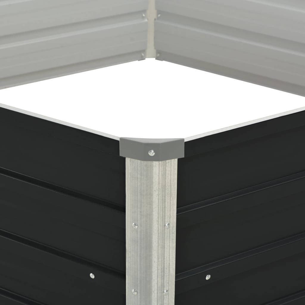 Vyvýšený Záhon Antracitový 129 X 129 X 45 Cm Pozinkovaná Ocel