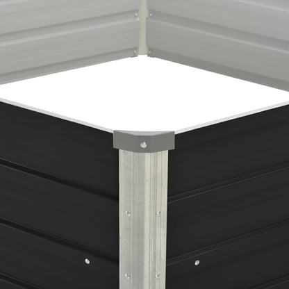 Vyvýšený Záhon Antracitový 129 X 129 X 45 Cm Pozinkovaná Ocel