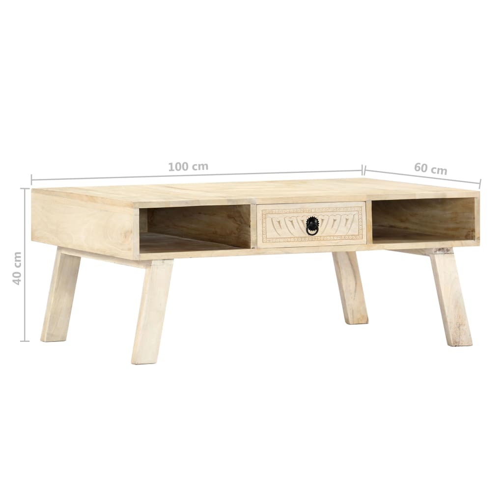 Konferenční Stolek 100 X 60 X 40 Cm Masivní Mangovníkové Dřevo