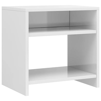 Noční Stolky 2 Ks Bílé Vysoký Lesk 40X30X40 Cm Kompozitní Dřevo