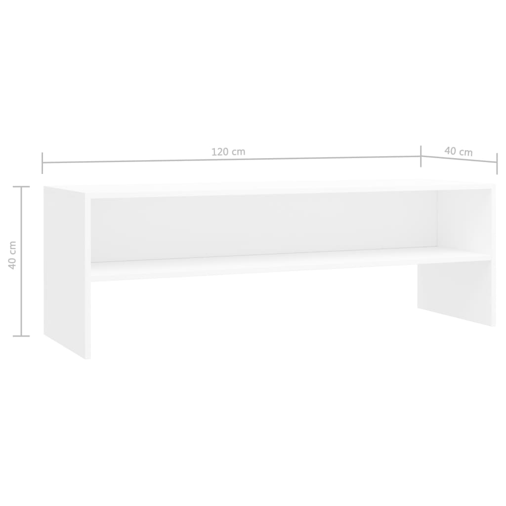 Tv Stolek Bílý 120 X 40 X 40 Cm Kompozitní Dřevo