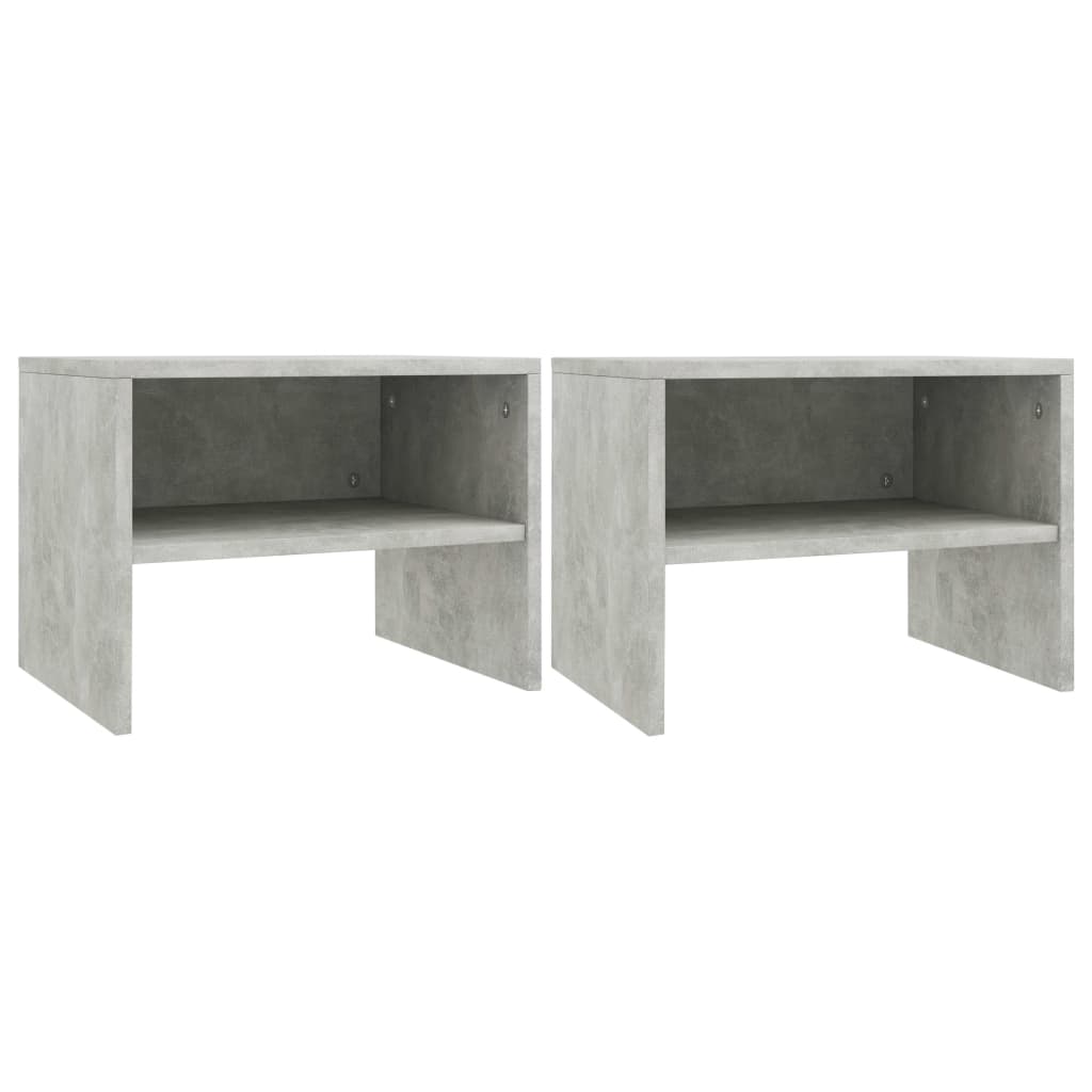 Noční Stolky 2 Ks Betonově Šedé 40X30X30 Cm Kompozitní Dřevo