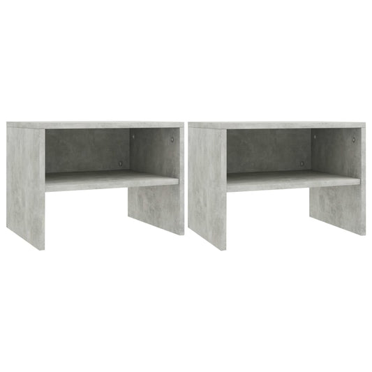 Noční Stolky 2 Ks Betonově Šedé 40X30X30 Cm Kompozitní Dřevo