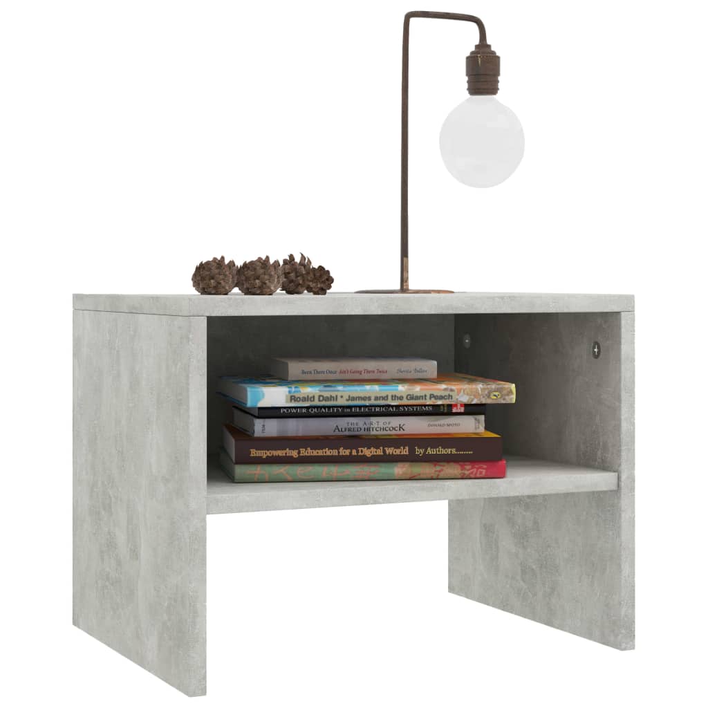 Noční Stolky 2 Ks Betonově Šedé 40X30X30 Cm Kompozitní Dřevo