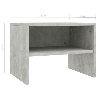 Noční Stolky 2 Ks Betonově Šedé 40X30X30 Cm Kompozitní Dřevo
