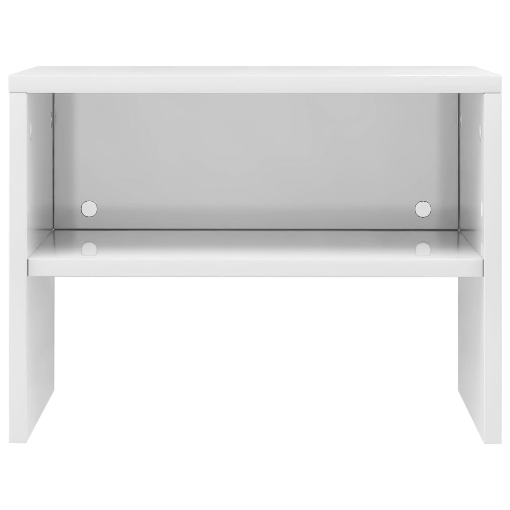 Noční Stolek Bílý S Vysokým Leskem 40X30X30 Cm Kompozitní Dřevo