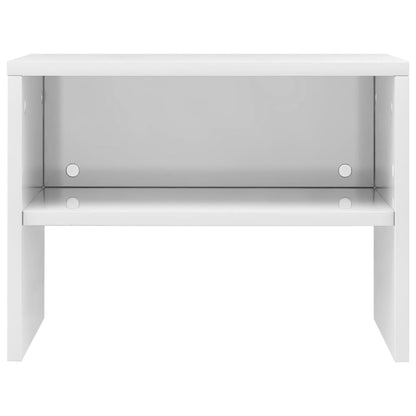 Noční Stolek Bílý S Vysokým Leskem 40X30X30 Cm Kompozitní Dřevo