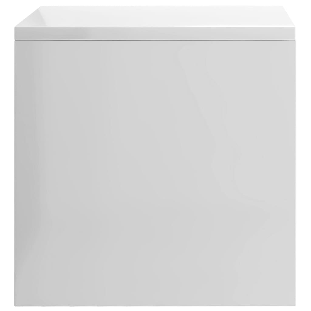 Noční Stolek Bílý S Vysokým Leskem 40X30X30 Cm Kompozitní Dřevo