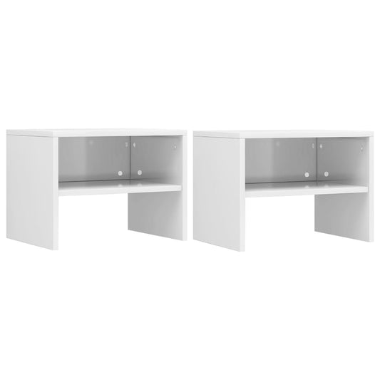 Noční Stolky 2 Ks Bílé Vysoký Lesk 40X30X30 Cm Kompozitní Dřevo