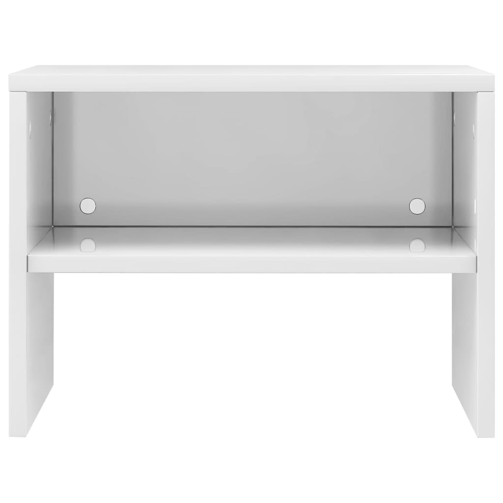 Noční Stolky 2 Ks Bílé Vysoký Lesk 40X30X30 Cm Kompozitní Dřevo
