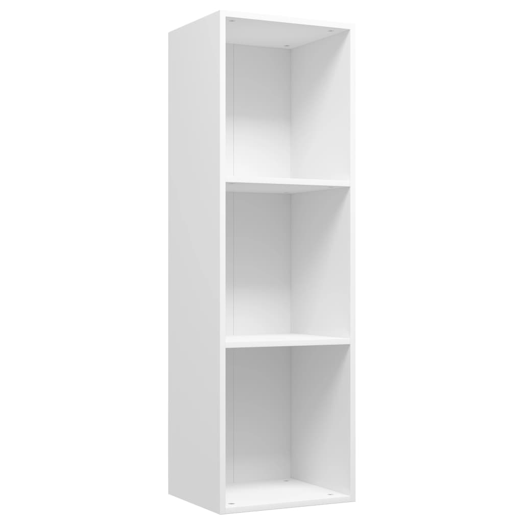 Knihovna / Tv Skříňka Bílá 36 X 30 X 114 Cm Kompozitní Dřevo
