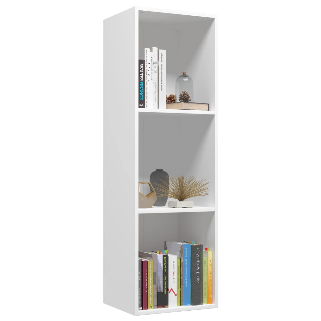 Knihovna / Tv Skříňka Bílá 36 X 30 X 114 Cm Kompozitní Dřevo